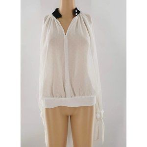 New York and Company Choker Collar Blouse White (XS)